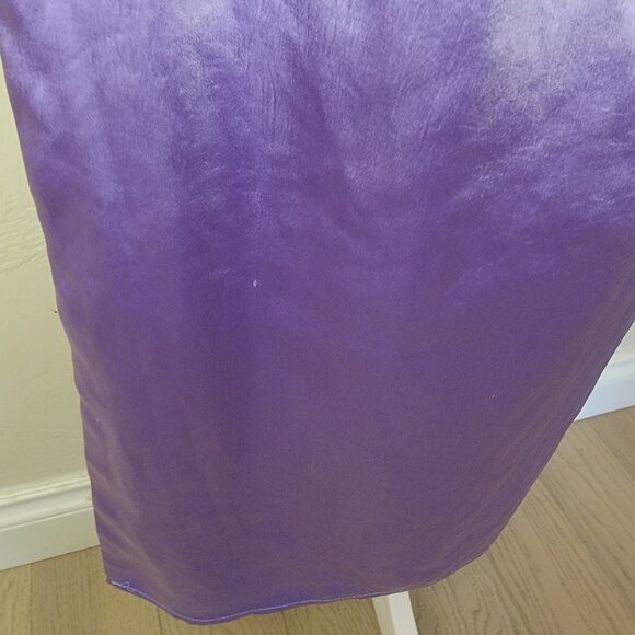 Lulus Perfectly Sleek Lavender Satin Halter Slip Midi Dress, #2302171, Sz M, $40 - Picture 11 of 14
